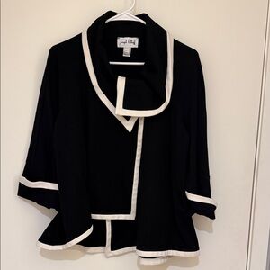 Joseph Ribkoff Black Jacket with White Trim